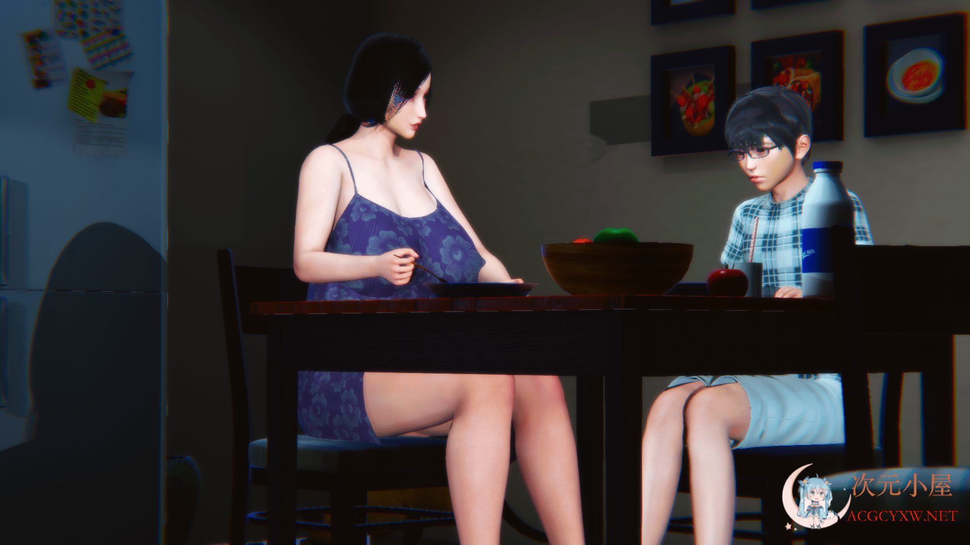 [3D全彩/无修]夜袭妈妈 01-02 [小马拉大车/母子][256M]  5224 次元小屋